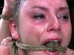 big fucking mom hd brunette whore gets her chubby body tied up with rope