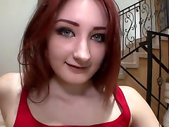 Redhead deepthroats a bunch of big cocks