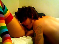 Colorful girl does it good