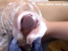 cougar solo webcam orgasm is all over his member