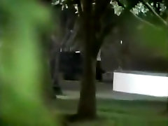 Voyeur tapes a black ghetto couple having sex in the park