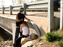 Kinky sex with the gf next to a bridge