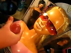 Crazy guy gives his gfs barbies a facial cumshot