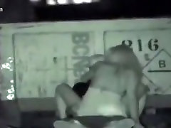 Voyeur tapes a blonde partyslut riding a guy in public on the pavement