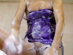 Shower scene in purple wetlook xxxsexcy manipuri dress