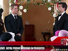 Pornstar Madelyn Marie sucks dick at her wedding