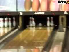 This hottie lost me bowling challenge and needs to suck my dick
