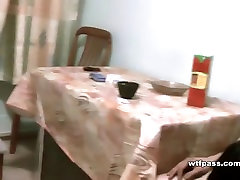Bj and muff diving on the kitchen floor