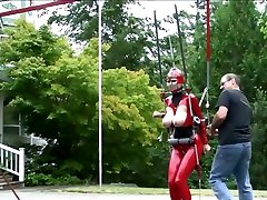 in red teen sex sexshop 02 catsuit