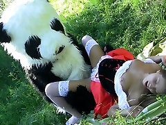 Little disiksa sampai nangis riding hood fucks a kinky sex toy