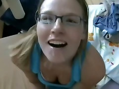 Nerdy playgirl wishes a cum load