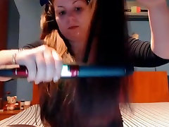 Long hair hair hairjob brushing dildo