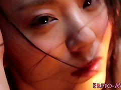 Squirting japanese model fucks after fingered