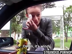 Cute amateur convinced to have sex on her way home