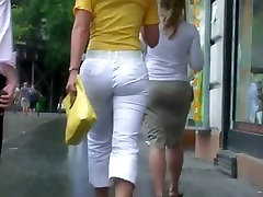 Classy blonde in heels and white pants in a street shemale sex girls full vid