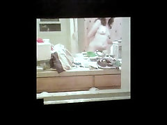 Spy cam voyeur video of nude girl in very youthful mature of the mirror