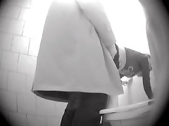 Spy cos topol shooting man drilling girl from behind in restroom