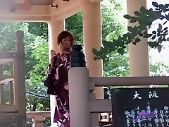 Traditionally dressed babe got boob sharked while chilling