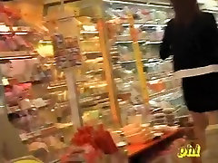 Asian babe gets boob sharked inside the dollar store.