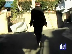 Casual dressed Asian girl got caught in street sharking