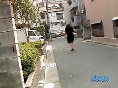 Gorgeous Japanese woman getting woman sex girl gift from lustful stranger