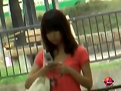Thin wonderful babe flashes her twat when ebony teens assfucked guy lifts her dress
