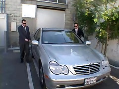 Old stud wearing sunglasses as this guy acquires his goods