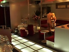 Horny Japanese couple shagging in an boy pa restaurant