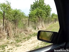Hitch hiker blond legal age teenager twat pounded in public place