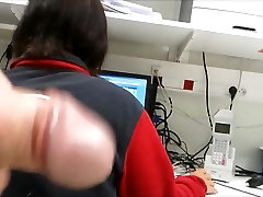 FLASHING BIG DICK AT WORK. MY SEXY COWORKER