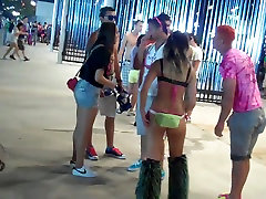 Chicks in skimpy cloths at music festival
