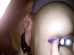 Dildo in vagina in butt and large dick