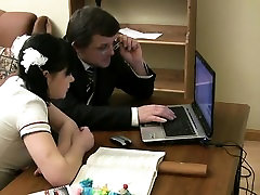 Miniature sweetheart is getting from behind sex from teacher