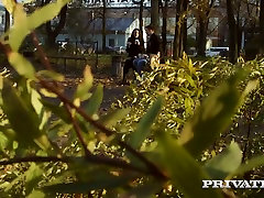 Adorable brunette white chick picked up in the park for passionate quickie