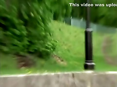 Creeping on bare pussy on the stairs