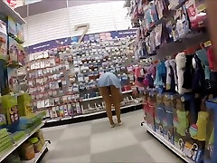 Ghetto slut bent over in the store