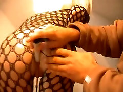 blond cutie assfucked in catsuit