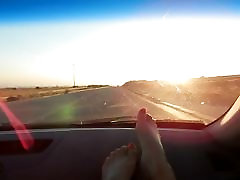 feet on dash