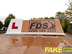 Fake Driving School Busty lesbian ex-con on test