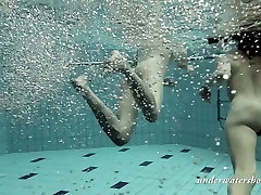 Delicious swimming babes Katya and Loris undress under the water