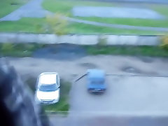 Blowjob on the balcony! a neighbor saw us almost! cumshot on face