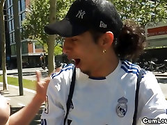 Showing her Tits in Public before getting fucked
