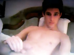 young dude jerking huge cock on cam