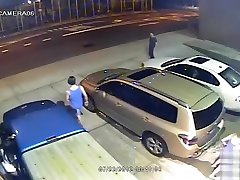 Desperate fillies relieving rough loud lesbians behind their cars
