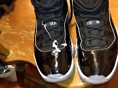 Busting A Load Cum On Sneakers Jordan 11 XI Spacejams