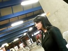 Sexy girlfriend in short dress and boots