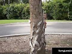 Horny Honey Sunny Lane Bates Her freight auto Pussy In Parking Lot!