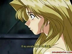 Roped hentai gets injection with an enema