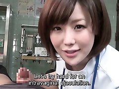 Subtitled CFNM Japanese female big ass alison taylor gives patient handjob