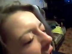 Russian Slut has Fun with sissy ass hypno Sex and Facial on Webcam